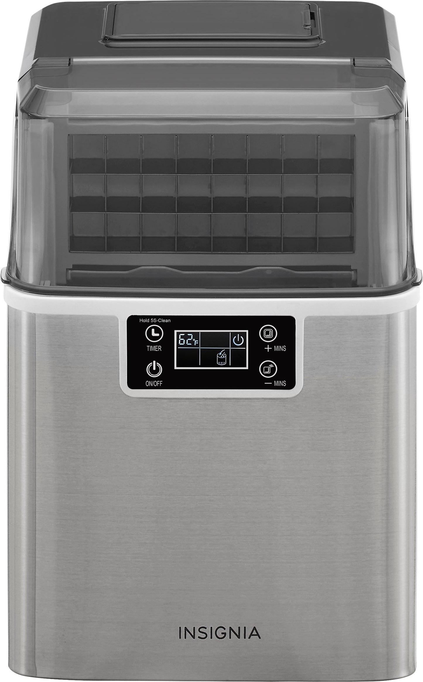 Insignia NSIMC44S3 Portable Clear Ice Maker with Auto Shut-off - Stainless Steel