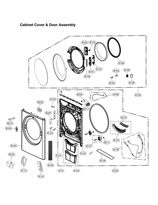 LG Dryer Base Assembly,Cabinet - AAN73349757