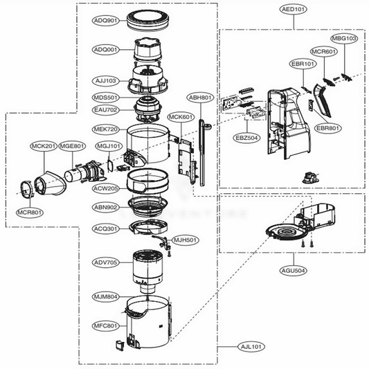 LG Tank Assembly,Dust - AJL75112103