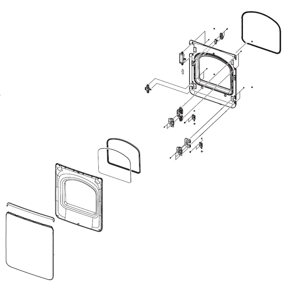 Samsung Washer or Dryer Assembly Door - DC97-18995D