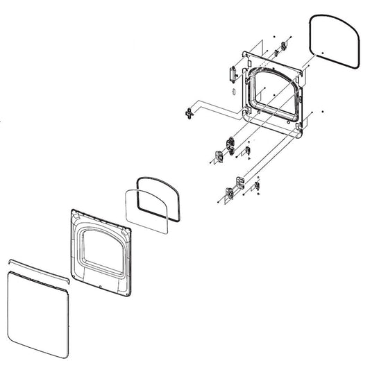 Samsung Washer or Dryer Assembly Door - DC97-18995D