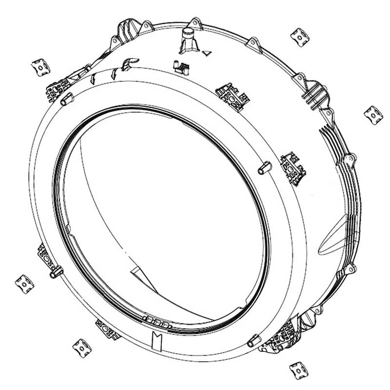 Samsung Semi Tub Front Assembly - DC97-21466A