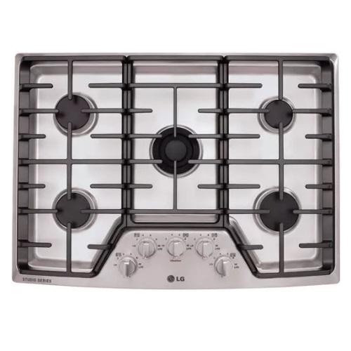 LG LSCG306ST 30 Inch Gas Cooktop with UltraHeat Burner, 5 Sealed Burners and Cast Iron Grates