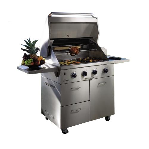 Dacor OBC52 52 Inch Outdoor Grill Cart with Heavy-Duty Stainless Steel Construction (Grill Sold Separately)