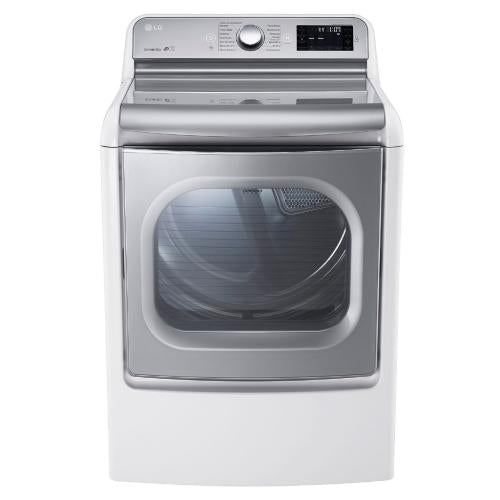 LG DLGX7701WE 29 Inch 9.0 cu. ft. Gas Dryer with 14 Drying Cycles, 10 Options, TurboSteam Technology, Sensor Dry System, EasyLoad Dual-Opening Door, LED Display and LoDecibel Quiet Operation: White