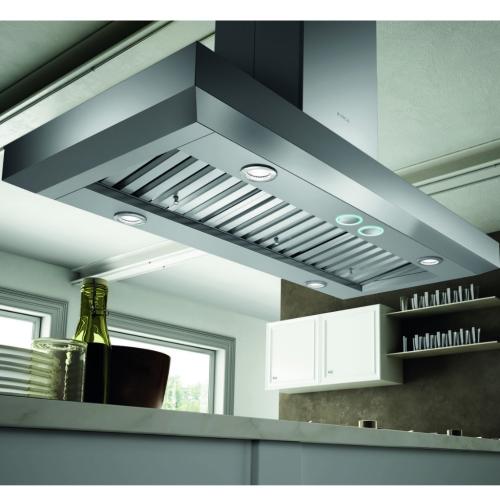 Elica EVI648SS Range Hood, Chimney, Island, 48 inch Exterior Width, 600 CFM, Outside / Ducting, LED