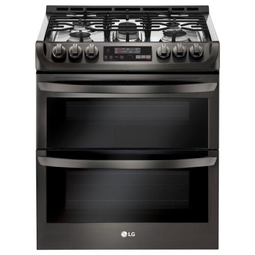 LG LTG4715BD 30 Inch Slide-In Gas Smart Range with 5 Sealed Burners, Double Oven, 6.9 Cu. Ft. Total Oven Capacity, ProBake Convection®, EasyClean®, PrintProof™, SmoothTouch™, WideView™ Window, Wi-Fi Connectivity, SmartDiagnosis™ and UltraHeat™ Burner