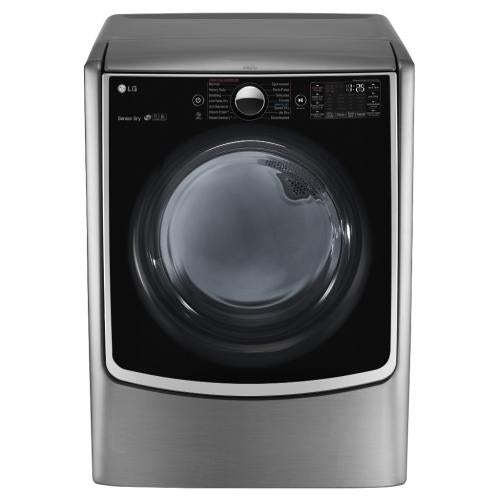 LG DLGX5001V 27 Inch 7.4 cu. ft. Gas Dryer with 14 Dry Cycles, Steam, Sensor Dry System, Smart ThinQ Wi-Fi, Wrinkle Care Option and ENERGY STAR: Graphite Steel