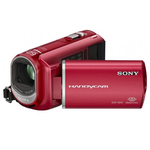 Sony DCRSX41/R Palm-Sized Camcorder W/ 60X Optical Zoom