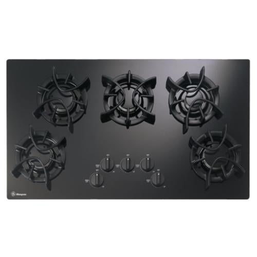 GE ZGU3650BB0BG Ge Monogram 36" Black Updraft Cooktop With 5 Burners