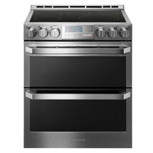 LG LUTE4619SN 30 Inch Slide-In Electric Range with Dual Ovens, ProBake Convection®, Infrared Heating™, EasyClean®, Wi-Fi SmartThinQ®, 9 Cooking Mode Options, 3000W Burner and 7.3 cu.ft. Capacity