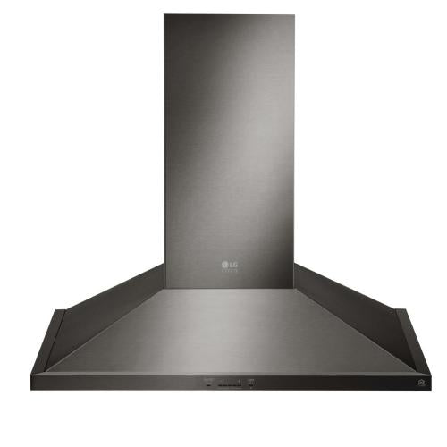 LG LSHD3089BD 30 Inch Wall Mount Range Hood with 5 Speed 600 CFM Blower, Wi-Fi, Dual Level LED Lighting, Dishwasher Safe Mesh Filters, Low-Profile, and Fingerprint-Resistant Finish: Black Stainless Steel