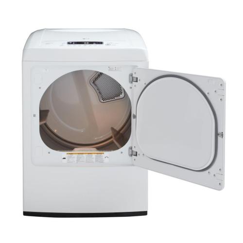 LG DLE1101W 27 Inch 7.4 cu. ft. Top Load Electric Dryer with 9 Drying Programs, 5 Temperature Settings, Speed Dry, Wrinkle Care, Towel Dry Program, Rack Dry, Smart Diagnosis, LoDecibel Quiet Operation and Sensor Dry