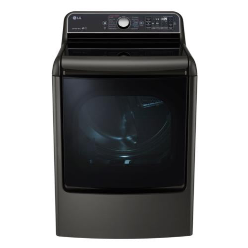 LG DLGX7701KE 29 Inch 9.0 cu. ft. Gas Dryer with 14 Drying Cycles, 10 Options, TurboSteam Technology, Sensor Dry System, EasyLoad Dual-Opening Door, LED Display and LoDecibel Quiet Operation: Black Stainless Steel