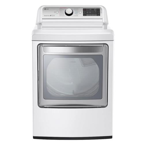 LG DLGX7601WE 27 Inch Gas Dryer with 7.3 cu. ft. Capacity, TurboSteam™, EasyLoad™ Door, Smart ThinQ® Technology, ReduceStatic™ Option, NeveRust™ Stainless Steel Drum, 14 Dry Programs and ENERGY STAR® Qualified: White