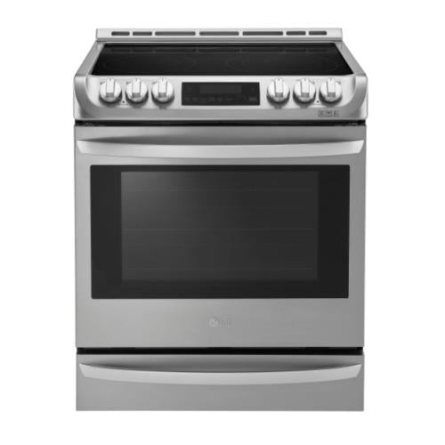 LG LSE4613ST 30 Inch Slide-in Electric Range with 5 Smoothtop Elements, 6.3 Cu. Ft. Oven Capacity, ProBake Convection®, Storage Drawer, 11 Cooking Modes, EasyClean®, SmartDiagnosis™, UltraHeat Power Burner, and ADA Compliant: Stainless Steel