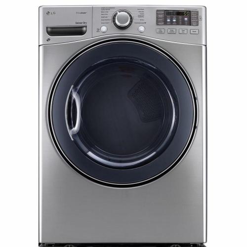 LG DLEX3570V 27 Inch Electric Dryer with TrueSteam™, FlowSense™, SmartDiagnosis™, LoDecibel™ Quiet Operation, Speed Dry Cycle, Wrinkle Care, Sensor Dry, 7.4 cu. ft. Capacity, 10 Drying Programs and Towel Dry Program: Graphite Steel