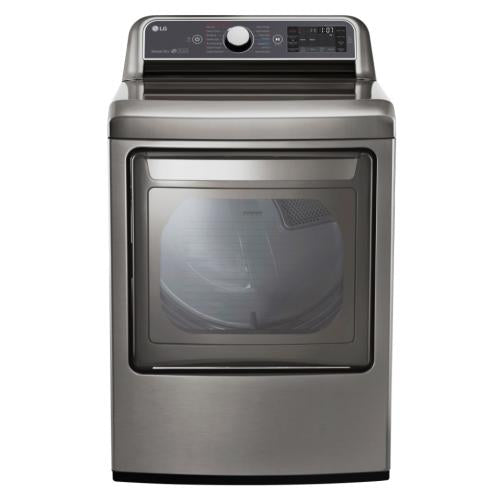 LG DLGX7601VE 27 Inch 7.3 cu. ft. Gas Dryer with TurboSteam™, EasyLoad™ Door, Smart ThinQ® Technology, ReduceStatic™ Option, NeveRust™ Stainless Steel Drum, 7.3 cu. ft., 14 Dry Programs and ENERGY STAR® Qualified