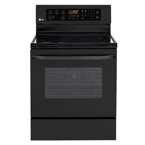 LG LRE3083SB 30 Inch Electric Range with True Convection, IntuiTouch™ Controls, EasyClean®, 5 Heating Elements, Power Burner, 6.3 cu. ft. Capacity, Brilliant Blue Interior, Storage Drawer and Star-K® Certified: Smooth Black