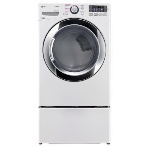 LG DLGX3371W 27 Inch 7.4 cu. ft. Gas Dryer with Truesteam® Technology, NFC Tag On (Wi-Fi), EasyIron™, Wrinkle Care, ReduceStatic™ Option, Speed Dry, 10 Drying Programs, 5 Temperature Settings, Smart Diagnosis™, Sensor Dry and ENERGY STAR®: White