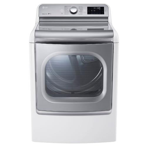 LG DLEX7700WE 29 Inch 9.0 cu. ft. Electric Dryer with 14 Drying Cycles, 10 Options, TurboSteam Technology, Sensor Dry System, EasyLoad Dual-Opening Door, LED Display and LoDecibel Quiet Operation: White