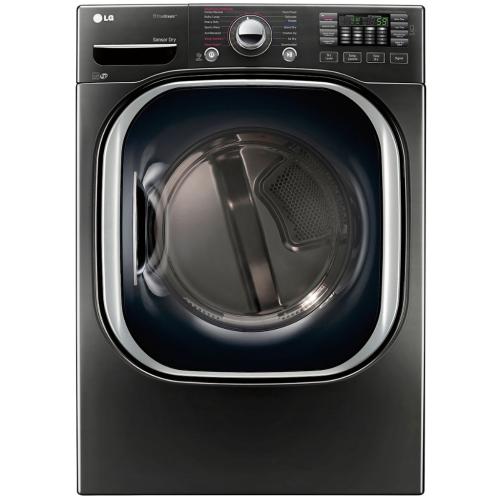 LG DLGX4371K 27 Inch Gas Dryer with TurboSteam™, SmartDiagnosis™, Smart ThinQ® Technology, Speed Dry, Sensor Dry Technology, 7.4 cu. ft. Capacity, 14 Drying Programs, LoDecibel™ Quiet Operation and ENERGY STAR® Certification: Black Stainless Steel