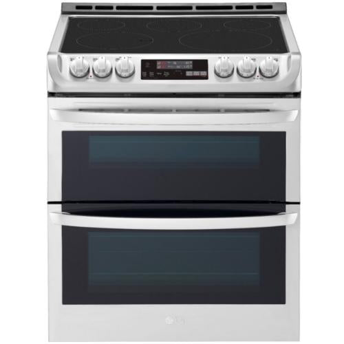 LG LTE4815ST 30 Inch Slide-In Electric Smart Range with 5 Element Burners, Double Oven, 7.3 Cu. Ft. Total Capacity, ProBake Convection®, Self Clean + EasyClean®, SmoothTouch™ Glass Control, Wi-Fi Connectivity, and SmartDiagnosis™: Stainless Steel