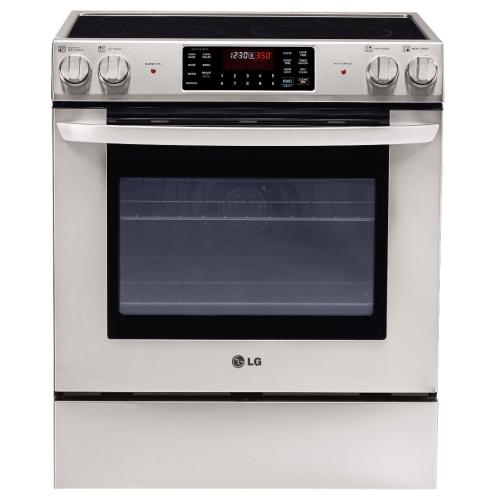 LG LSE3090ST 30 Inch Freestanding Electric Range with 4 Radiant Elements, 3 Oven Racks, 5.4 cu. ft. Convection Oven, IntuiTouch Control System, Dual-Power Element