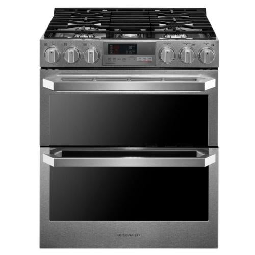 LG LUTD4919SN 30 Inch Slide-In Dual Fuel Smart Range with 5 Sealed Burners, 7.3 cu. ft. Total Capacity, ProBake Convection®, EasyClean®, Infrared Heating™, Stainless Steel Touch Control, Wi-Fi Enabled, and UltraHeat™ Burner